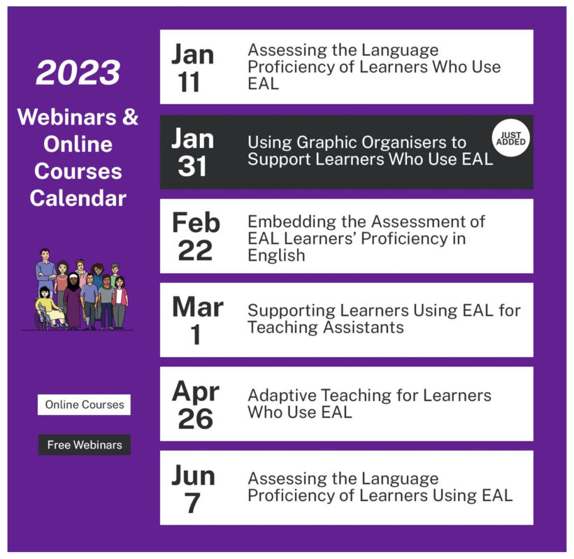 Purple box showing dates of upcoming training