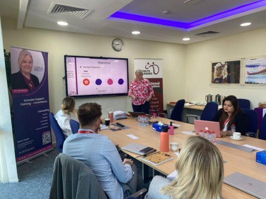 Photograph of Louise training some Heads of Inclusion in Dubai