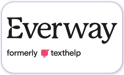 A standardised image for one of Louise Dawson's Partner companies - the company logo within a white rectangle with rounded corner for use on Louise's homepage. Everway, formerly texthelp