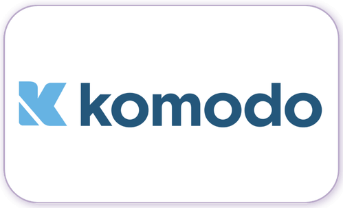 A standardised image for one of Louise Dawson's Partner companies - the company logo within a white rectangle with rounded corner for use on Louise's homepage. Komodo Wellbeing