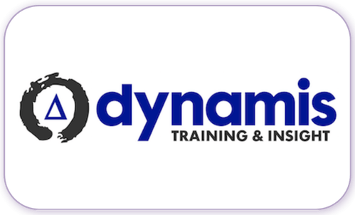 A standardised image for one of Louise Dawson's Partner companies - the company logo within a white rectangle with rounded corner for use on Louise's homepage. Dynamis Training & Insights.