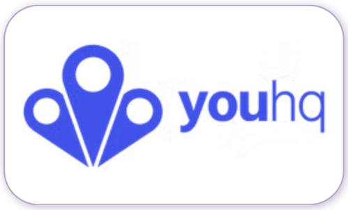 A standardised image for one of Louise Dawson's Partner companies - the company logo within a white rectangle with rounded corner for use on Louise's homepage. youHQ.