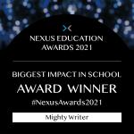 Mighty Writer Nexus Education Awards Winner Badge for 2021