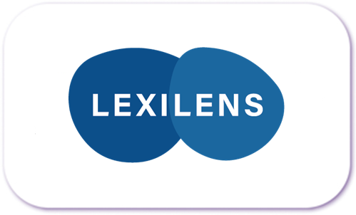 A standardised image for one of Louise Dawson's Partner companies - the company logo within a white rectangle with rounded corner for use on Louise's homepage. LexiLens dyslexia help