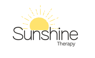 The Sunshine Therapy logo - a bright yellow sun rising over the word "sunshine".