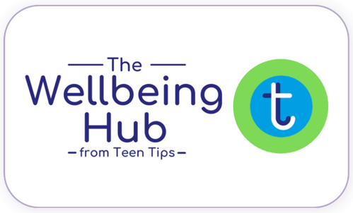 A standardised image for one of Louise Dawson's Partner companies - the company logo within a white rectangle with rounded corner for use on Louise's homepage. The Wellbeing Hub, by Teen Tips.