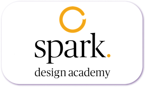 A standardised image for one of Louise Dawson's Partner companies - the company logo within a white rectangle with rounded corner for use on Louise's homepage. Spark Design Academy.