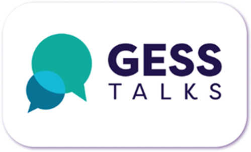 A standardised image for one of Louise Dawson's Partner companies - the company logo within a white rectangle with rounded corners for use on Louise's homepage. GESS Talks.
