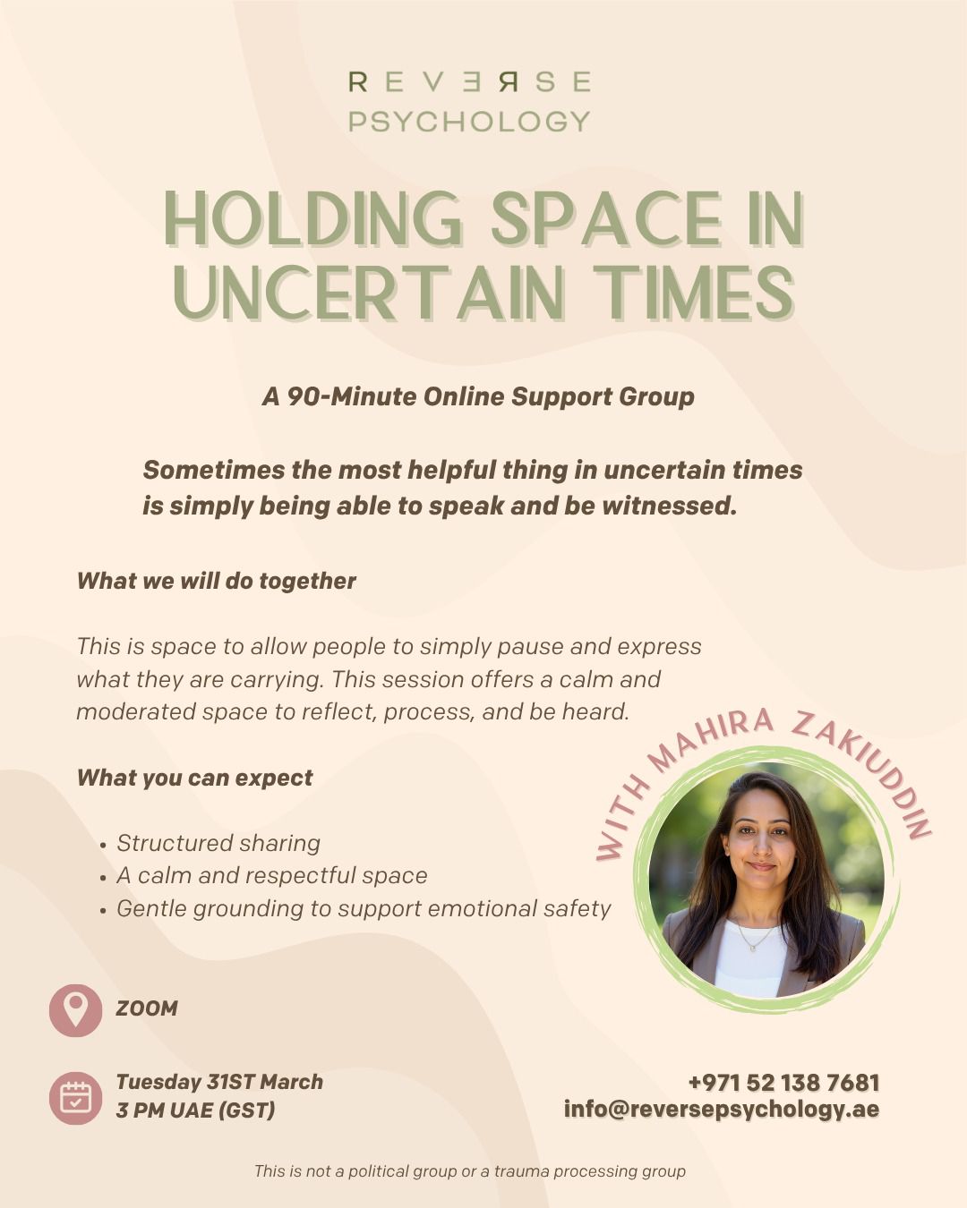 An image showing summary details of a series of a free 60-minute online session being run by Reverse Psychology 0n 31 March 2026. at 3pm Full details are in the event listing.