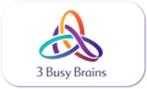 A standardised image for one of Louise Dawson's Partner companies - the company logo within a white rectangle with rounded corner for use on Louise's homepage. 3BusyBrains