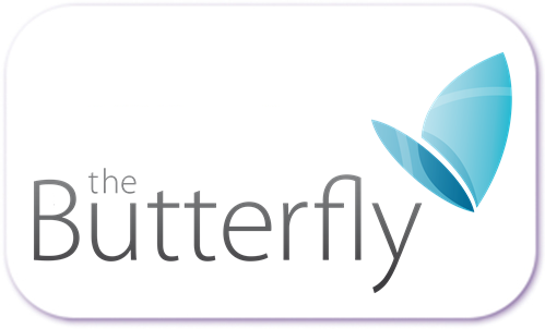 A standardised image for one of Louise Dawson's Partner companies - the company logo within a white rectangle with rounded corner for use on Louise's homepage. the Butterfly