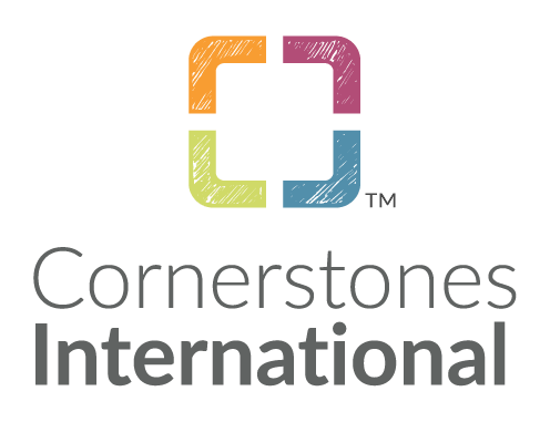 A standardised image for one of Louise Dawson's Partner companies - the company logo within a white rectangle with rounded corner for use on Louise's homepage. Cornerstones Education International