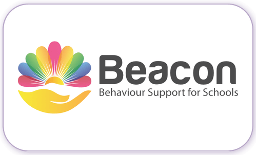 A standardised image for one of Louise Dawson's Partner companies - the company logo within a white rectangle with rounded corner for use on Louise's homepage. Beacon Behaviour Support for Schools.