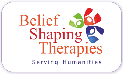 A standardised image for one of Louise Dawson's Partner companies - the company logo within a white rectangle with rounded corner for use on Louise's homepage. Belief Shaping Therapies.