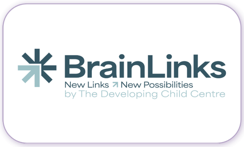 A standardised image for one of Louise Dawson's Partner companies - the company logo within a white rectangle with rounded corner for use on Louise's homepage. BrainLinks by TDCC.