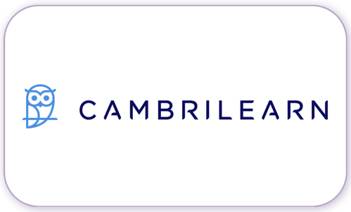 A standardised image for one of Louise Dawson's Partner companies - the company logo within a white rectangle with rounded corner for use on Louise's homepage. CambriLearn online schooling for British, US and South African curriculum learners.