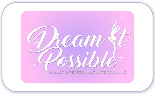 A standardised image for one of Louise Dawson's Partner companies - the company logo within a white rectangle with rounded corner for use on Louise's homepage. Dream It Possible Ballet and Performing Arts Training