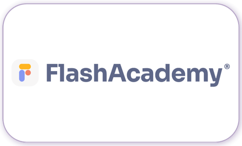 A standardised image for one of Louise Dawson's Partner companies - the company logo within a white rectangle with rounded corner for use on Louise's homepage. FlashAcademy