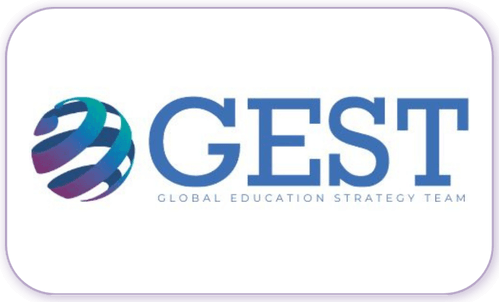 A standardised image for one of Louise Dawson's Partner companies - the company logo within a white rectangle with rounded corner for use on Louise's homepage. GEST - Global Education Strategy Team.