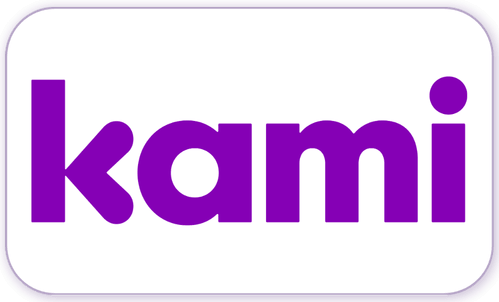 A standardised image for one of Louise Dawson's Partner companies - the company logo within a white rectangle with rounded corner for use on Louise's homepage. Kami app - whole school solutions