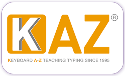 A standardised image for one of Louise Dawson's Partner companies - the company logo within a white rectangle with rounded corner for use on Louise's homepage. KAZ Typing
