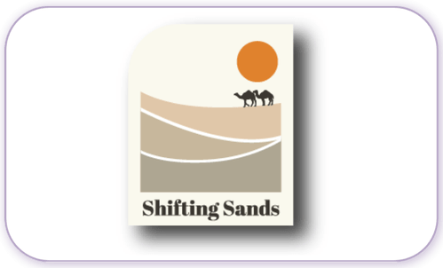 A standardised image for one of Louise Dawson's Partner companies - the company logo within a white rectangle with rounded corner for use on Louise's homepage. Shifting Sands learning.