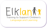 A standardised image for one of Louise Dawson's Partner companies - the company logo within a white rectangle with rounded corner for use on Louise's homepage. Elklan speech, language, and communications training