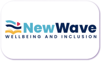 A standardised image for one of Louise Dawson's Partner companies - the company logo within a white rectangle with rounded corner for use on Louise's homepage. New Wave Schools.