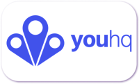 A standardised image for one of Louise Dawson's Partner companies - the company logo within a white rectangle with rounded corner for use on Louise's homepage. youHQ wellbeing platform